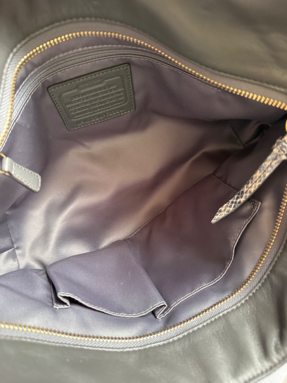Coach Alexandra Python-Embossed Blue/Gray Shoulder Bag with Gold Hardware. EUC. - Picture 10 of 10